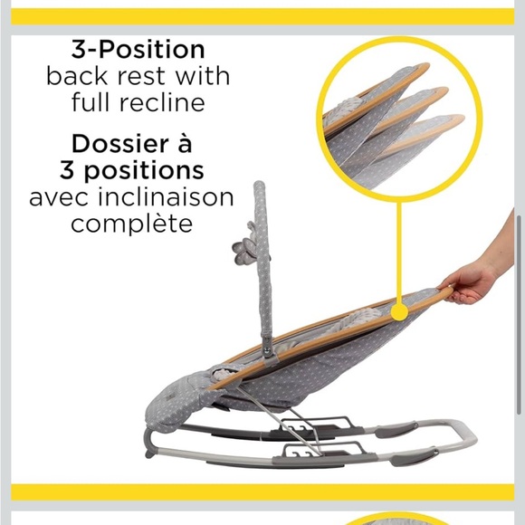 Gray Baby Rocker with Stationary Mode Safety 1st Amherst Rocker, Stardust - Picture 5 of 6